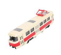 TOPINCN Modèle de Trains en Alliage, Jouet de Simulation de Porte D'ouverture de Musique Légère avec des Tramways de Trains D'artisanat Exquis pour Les Tout-Petits (Rouge)