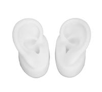 TOPINCN Modèle D'oreille Réaliste Flexible en Silicone pour L'Affichage des Boucles D'oreilles, Modèle D'exercice Droite Gauche pour les Débutants, en Silicone Doux pour Affichage de Bijoux (WHITE)