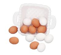 TOPINCN Modèle D'œufs de Maison de Poupée en Plastique, Ensemble D'œufs Alimentaires Colorés avec Panier pour Enfants, 15 Pièces, Cadeau Parfait