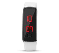 TOPINCN Montre à la Courroie en Silicone à Lambeau à LED pour Femmes, Horloge D'affichage électronique de 12 Heures (White)