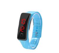 TOPINCN Montre à la Courroie en Silicone à Lambeau à LED pour Femmes, Horloge D'affichage électronique de 12 Heures (Bleu Clair)