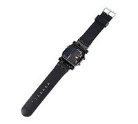 TOPINCN Montre LED Binaire, Affichage de la Date et de la Semaine, Chronométrage électronique, Montre Unisexe pour Usage Quotidien, Bracelet en PU Bleu Marine