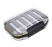 TOPINCN Mouche Pêche Mouches Kit Fly Lure Box Double Côté en Plastique Appâts Boîte Mousse Rembourrée Leurres Titulaire Cas Accessoire(Jag Shape-Black)