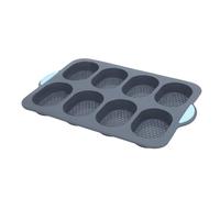 TOPINCN Moule à Pain en Silicone, Moule de Cuisson de Pain Antiadhésif avec Poignées Antidérapantes, Tapis Alimentaire pour Gâteaux à Français, Desserts (8 cavités)