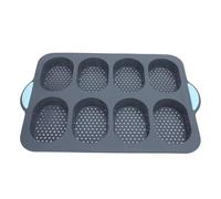 TOPINCN Moule à Pain Silicone Antiadhésif perforé, Poignées Antidérapantes, pour Cuisson Uniforme et Démoulage Facile (8 cavités)
