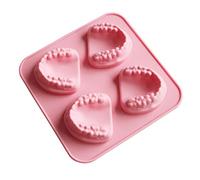 TOPINCN Moule de Glace en Forme de Prothèse de 4 Trous, Fabricant de Gènes de Glaçage à la Crème Glacée Bricolage, Plateau de Dents de Silicone pour la Fête de Dentiste pour la Fête du (106)