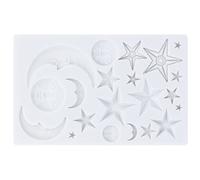 TOPINCN Moule en Silicone Alimentaire pour Fondant, Forme Étoile Lune