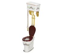 TOPINCN Nice Miniature Doll House Toilet pour Poupées à L'échelle 1/12, Matériau en Métal en Céramique Idéal comme Cadeaux pour Les Amateurs d'art, Portable pour Les Micro-paysages