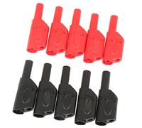 TOPINCN NOUVEAUX CONNECTIONS DE PLIGS DE BANANA BANANE BLACH RED 10PCS 4 Mm, Adaptées aux Tests électriques