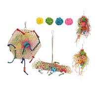 TOPINCN Oiseau Jouet d'alimentation Colorée avec Swing, Jouets d'oiseaux Drôles pour Perroquets, Parallèles et Conures, Rempli de Papier froissé coloré pour Le Divertissement et la Relaxation