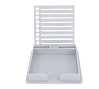 TOPINCN Organisateur de Guide de Notes, Support de Notes Collants en Plastique ABS avec 5 Modèles, Porte-note de Mémo de Jeu de Pochoir, Distributeur de Coussinets Collants de Bureau pour (GREY)