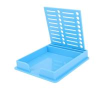 TOPINCN Organisateur de Guide de Notes, Support de Notes Collants en Plastique ABS avec 5 Modèles, Porte-note de Mémo de Jeu de Pochoir, Distributeur de Coussinets Collants de Bureau pour (BLUE)