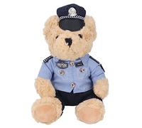 TOPINCN Ours en Peluche D'officier, Ours en Peluche Doux Assis pour Enfants et Adultes, D'officier de la Circulation en de Dessin animé, Jouet de Flic en Interactif (Tapez 2)