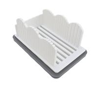 TOPINCN Outil de Guidage pour Trancher le Pain, Planche à Découper les Toasts, Support à Découper le Pain avec 3 Réglages D'épaisseur et Plateau de Stockage des Miettes pour la Cuisine