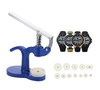 TOPINCN Outil de Réparation Durable pour Couvercle Arrière de Montre, Outil de Réparation Durable pour Horloger avec 12 Matrices Bleues pour la de Montres, Remplacement de la Batterie, Matériau ABS