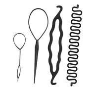 TOPINCN Outils de Coiffure pour Chignon pour Femmes, Ensemble D'accessoires 9 Pièces pour Fête de Mariage, Plastique éponge Métal (N ° 1 4 pièces)