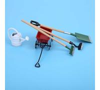 TOPINCN Outils de Jardinage Miniatures à Haute Simulation pour 1/12 Poupées, Décoration Lumineuse, Fer écologique et Matériau en Bois