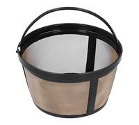 TOPINCN Panier de Filtre à café en Acier Inoxydable Réutilisable, Cafetière Perméable et Chambre de Brasseurs, Passoire de Machine à café avec Poignée pour les Machines à café M.