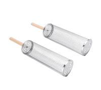 TOPINCN Panier de Grill Roulant en Acier Inoxydable, Filet de Barbecue Roulant, Panier de Grillades pour Grillades en Plein Air avec Bois Composite en Acier Inoxydable 304, Facile à