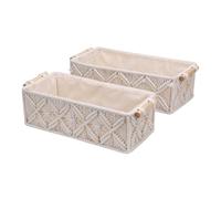 TOPINCN Panier de Rangement, Poubelle Décorative en Corde de Coton Tissée à la Main avec Poignée de Transport pour Organiser les Serviettes en Papier Toilette, les Magazines et le