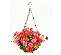 TOPINCN Panier Fleuri Artificiel Suspendu en Plastique et Métal, Décor de