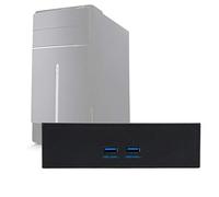TOPINCN Panneau Avant du Pilote de Disque Optique Hub USB 3.0 à 2 Ports, Installation Rapide pour Les Constructeurs de PC, Compatible avec Divers Périphériques USB, Matériau en Alliage D'aluminium