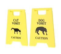 TOPINCN Panneau de Vomi de Chat, Panneau de Vomi de Chien Amusant de 10,2 Cm, D'avertissement avec Silhouettes de Chien de Chat Noir Imprimées en 3D pour la Maison, Le Bureau, la