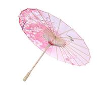 TOPINCN Parapluie En Papier Huilé Pour Femme Fait Main Imperméable à La Pluie Parapluie Coupe-Vent Motif Fleurs Chinoises Rose