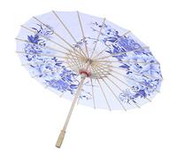 TOPINCN Parapluie en papier pour femmes fait à la main imperméable fait à la main vent motif floral parapluie de danse classique chinois, Style chinois bleu, S