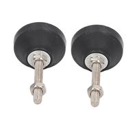 TOPINCN Patins de Nivellement à Base en Caoutchouc, Filetage M8, Coussinets de Pieds Réglables pour Machines-Outils, Tables et Chaises, Lot de 2, Base Ronde Stable D50xM8x50