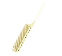 TOPINCN Peigne à Cheveux Queue de Rat pour Hommes et Femmes, Peigne de Coiffure Professionnel, en Métal en Aluminium, Léger, Facile à Ranger pour Salon de Coiffure, doré (GOLD)