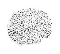 TOPINCN Perles de Lettres de 500pcs, Perles D'alphabet en Acrylique Lettre A à Z pour les Colliers de Bracelets de Fabrication de Bijoux, Colliers de Bracelet Bricolage