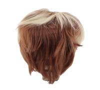 TOPINCN Perruque Blonde Courte pour Hommes, Perruque de Costume Synthétique Naturelle en Couches Résistante à la Chaleur avec Capuchon Réglable, pour les Fêtes à Usage Quotidien de Cosplay