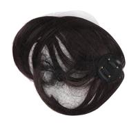 TOPINCN Perruque Française Ronde à Frange, Cheveux Synthétiques Légers à Haute Température, Brun foncé, à la Mode, pour Femmes, Cœur Ovale, Visage Rond et Long