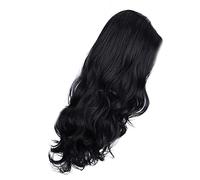 TOPINCN Perruque Synthétique Noire Longue et Bou de 26 Pouces, Grande Vague, Belle et Ferme, Tenue Réglable, Parfaite pour un Usage Quotidien
