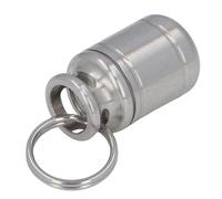 TOPINCN Petit Porte-clés de Boîte à Pilules Portable, Porte-médicaments, Organisateurs de Vitamines Portables Hermétiques en Acier Inoxydable avec Collier, pour les Voyages, le Camping, (S)