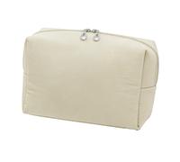 TOPINCN Petite Trousse de Maquillage, Pochette Cosmétique en Nylon Imperméable avec Rembourrage en Soie de qualité Supérieure pour Organisateur de Voyage, 18x8x14,5 Cm (Lait Abricot Blanc)