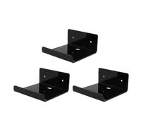 TOPINCN Petites étagères Flottantes 3 Pièces, Mini étagère de Rangement Flottante Murale en Acrylique avec Adhésif pour Caméra Photo de Plante (Black)