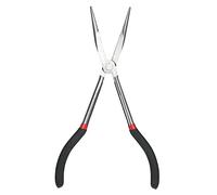 TOPINCN Pince à Bec Long de 11 Pouces Robuste pour le Bricolage Fait à la Main à la Maison, Pince à Bec Droit Long de Haute qualité pour la Mécanique et L'atelier, Mini Noire + Argent