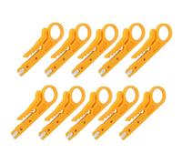 TOPINCN Pince à Dénuder Durable Mini Outil de Sertissage de Câble pour électricien, Lignes de Données CAT-5, CAT-5e, -6 pour Câbles 5-6,2 Mm 10 Pièces ABS Jaune + Outils à Main en Acier Inoxydable