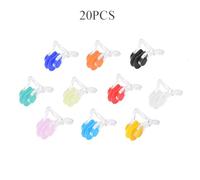 TOPINCN Pince-Nez de Natation en Silicone 10 Couleurs - Bouchon de Nez de Natation Ergonomique et Robuste pour Piscine et Plage, 20 Pinces-Nez pour Adultes et Enfants