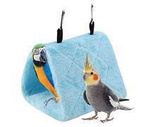 TOPINCN Pivoine Perroquet Hamac Nid D'oiseau Chaud Doux Hamac en Peluche Suspendu Cage Tente pour Oiseaux Perroquet Hiver Chaud Lit Pet Jouet Poche Coton Lit(S- Bleu)