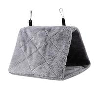 TOPINCN Pivoine Perroquet Hamac Nid D'oiseau Chaud Doux Hamac en Peluche Suspendu Cage Tente pour Oiseaux Perroquet Hiver Chaud Lit Pet Jouet Poche Coton Lit (S- Gris)