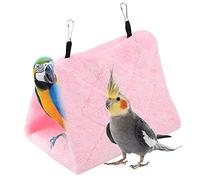 TOPINCN Pivoine Perroquet Hamac Nid D'oiseau Chaud Doux Hamac en Peluche Suspendu Cage Tente pour Oiseaux Perroquet Hiver Chaud Lit Pet Jouet Poche Coton Lit(S-Rose)