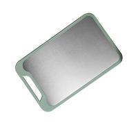 TOPINCN Planche à Découper de Cuisine Double Face Multifonctionnelle, Adhésif Fort pour une Préparation Facile des Repas, en Acier Inoxydable 304, 13,8x8,7 Pouces (GREEN)