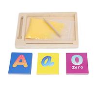 TOPINCN Planche à Dessin de Sable avec Sable, Plateau D'écriture avec Stylo et Cartes en Bois, Jouet éducatif d'apprentissage des Lettres et des Chiffres pour Les Tout-Petits