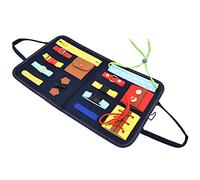 TOPINCN Planche D'activités pour Tout-Petits, Jouet éducatif pour bébé avec Poignées pour L'apprentissage de la motricité, Conception à Bords Arrondis, Matériau en Tissu