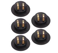 TOPINCN Plaque à Bornes de Haut-Parleur avec Doubles Bornes de Liaison pour Usage Domestique, Contacts Métalliques pour Une Transmission Optimale du Signal, Ensemble Noir de 5 Pièces