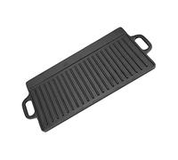 TOPINCN Plaque de Cuisson Antiadhésive en Fonte pour œufs, Crêpes au Bacon, Plaque de Cuisson Double Face Pré-assaisonnée pour Cuisinière, Four, Feu de Camp, 19,9 X 9,3 X 0,6 Pouces