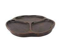 TOPINCN Plateau de Service ébène Sectionnel, Plateau de Chips et Trempette, Plateau de Collation Apéritif divisé en Plaque de Bois Rond divisé Dessert Plat Plateaux de Service (A)